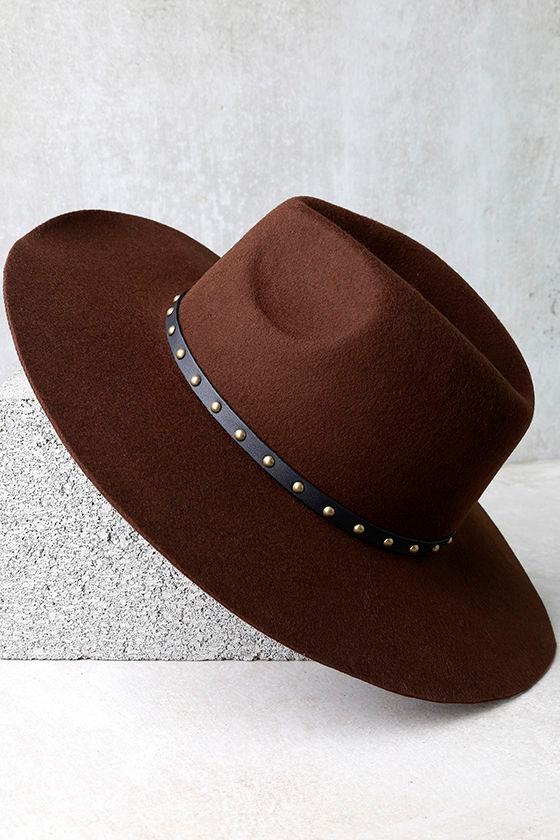 Amuse Society Hayworth Dark Brown Hat Felt Hat Wool Hat Wide