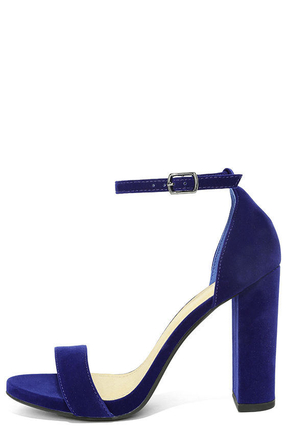 navy blue block heels