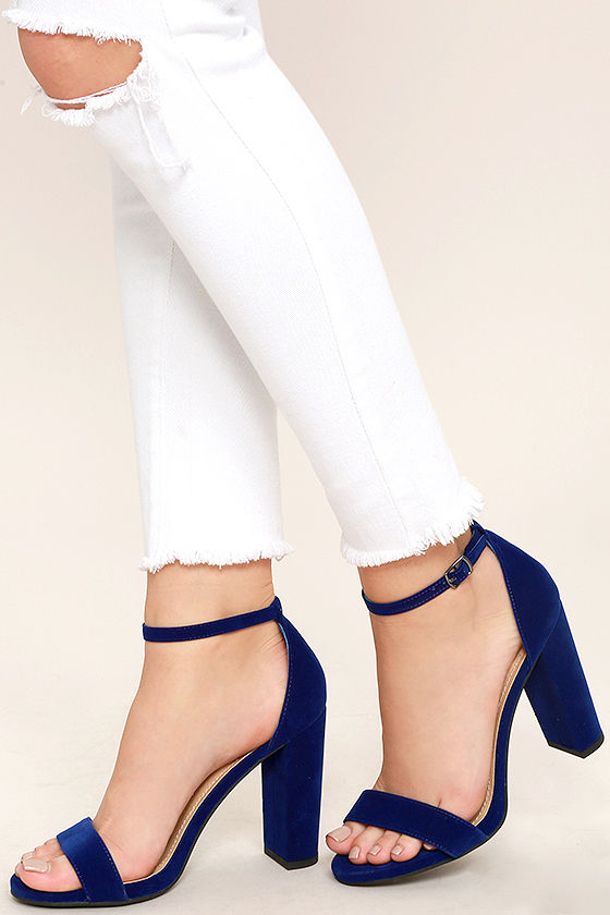 light blue velvet heels