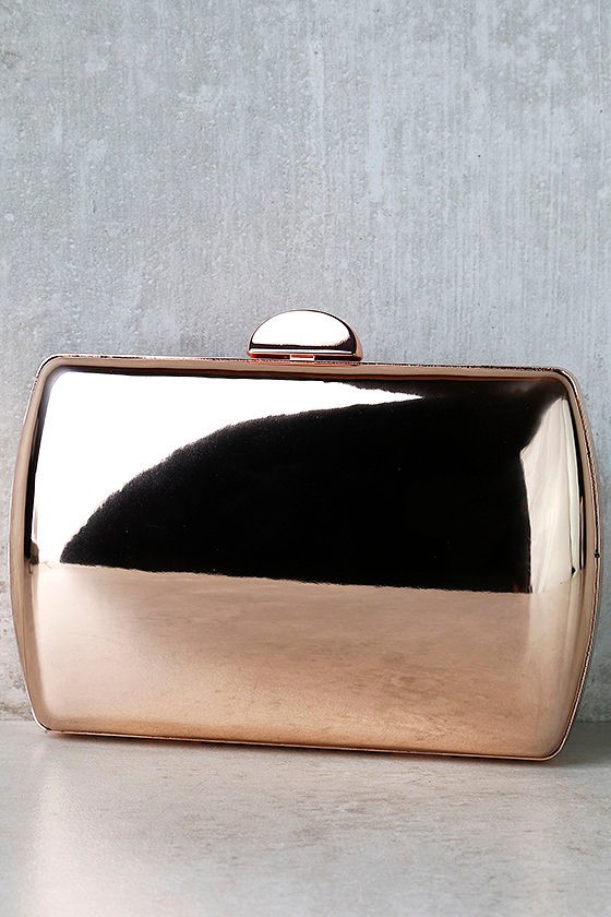 Reflected Image Rose Gold Mirrored Clutch 1