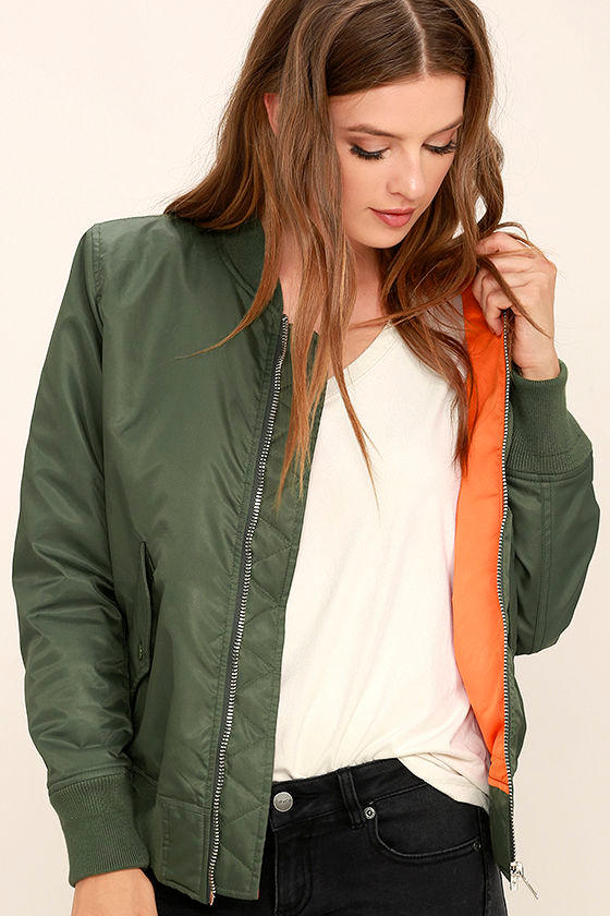 Cool Olive Green Bomber Jacket - Puffer Bomber - Olive Green Bomber ...