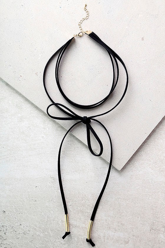 black layered choker necklace
