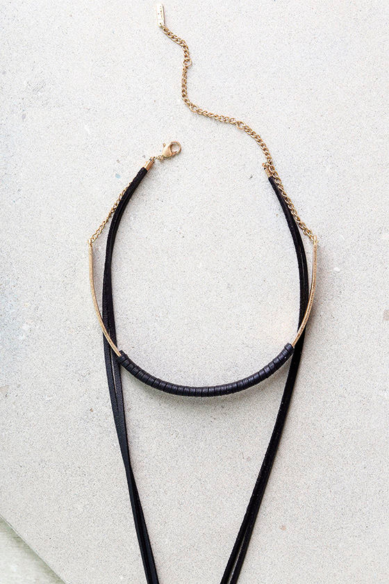 Cool Gold and Black Choker - Layered Choker Necklace - $26.00 - Lulus