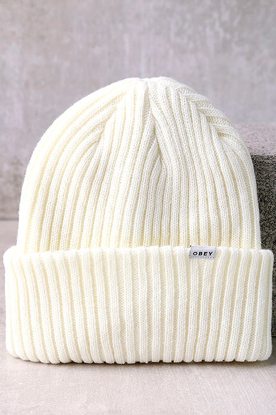 brown and cream beanie