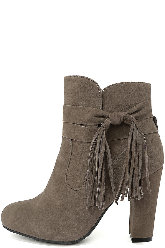 suede taupe booties