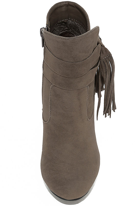 suede taupe booties