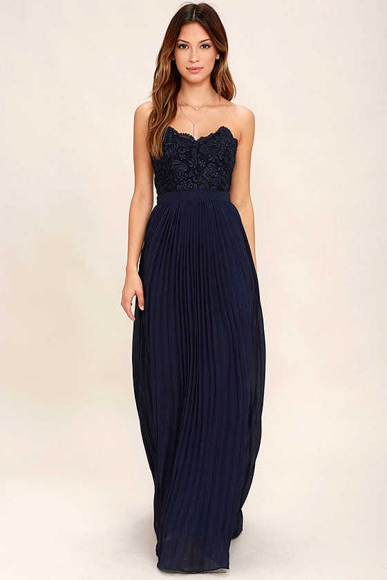 deep blue maxi dress