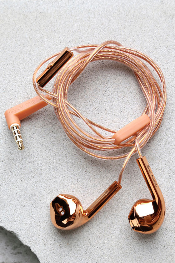 Happy Plugs Earbud Plus Rose Gold Headphones