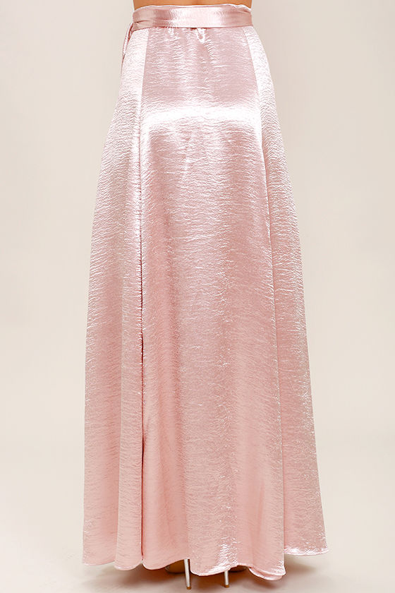 Satin Pencil Skirt, Blush