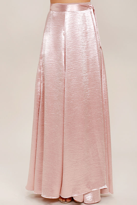 blush colored maxi skirt