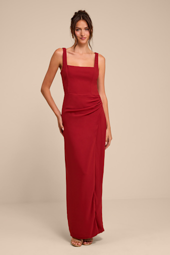 Glamorous Disposition Rust Ruched Maxi Dress 2