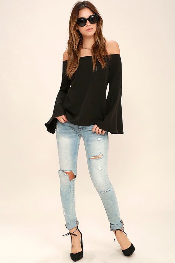 Dreams of Dancing Black Off-the-Shoulder Top 2