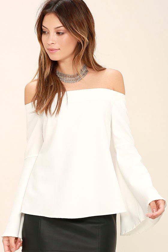 Dreams of Dancing White Off-the-Shoulder Top 1