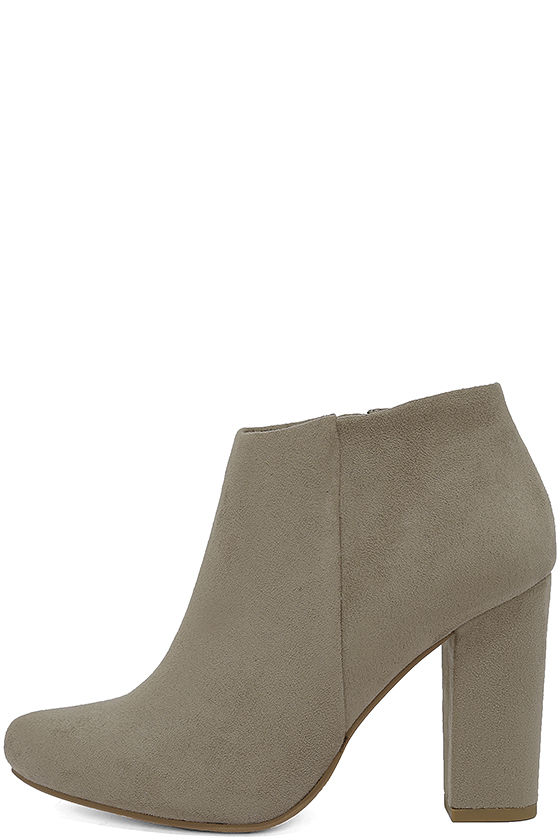 Joanne Taupe Suede Ankle Boots