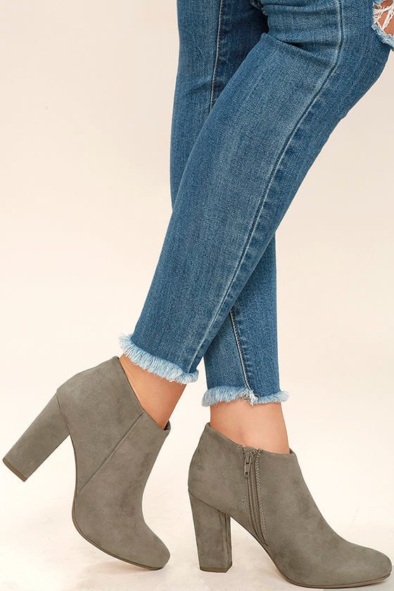 Joanne Taupe Suede Ankle Boots