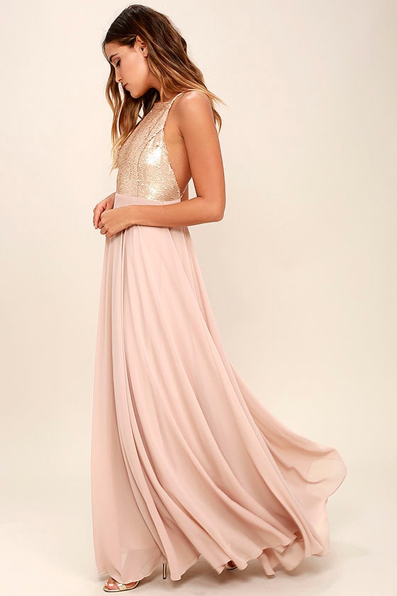 Cotillion Matte Gold Sequin Dress 2