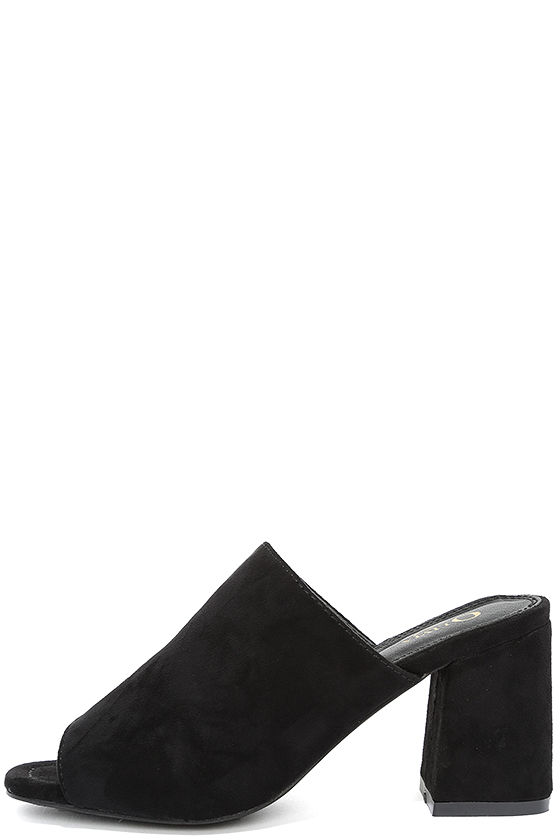 black suede mules closed toe