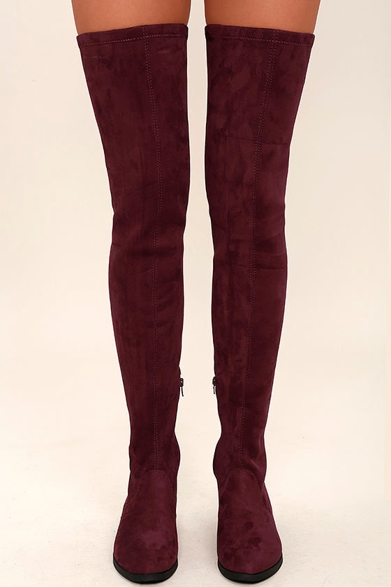 thigh high real suede boots