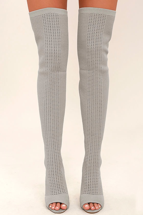 grey knit boots
