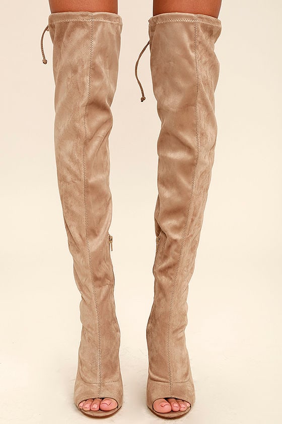 over the knee peep toe boots size 11
