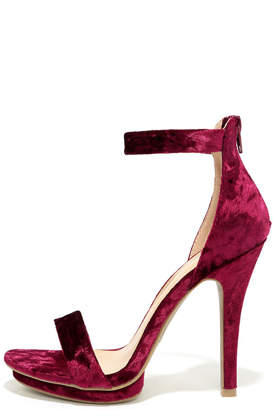 velvet sandals heels