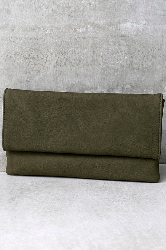 olive green clutch bag