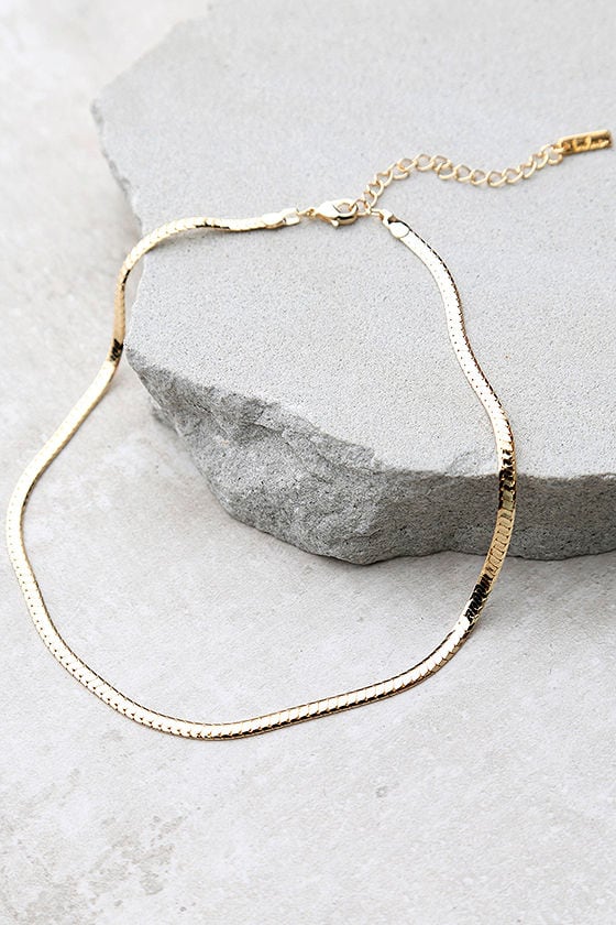 Just Believe Gold Chain Choker Necklace