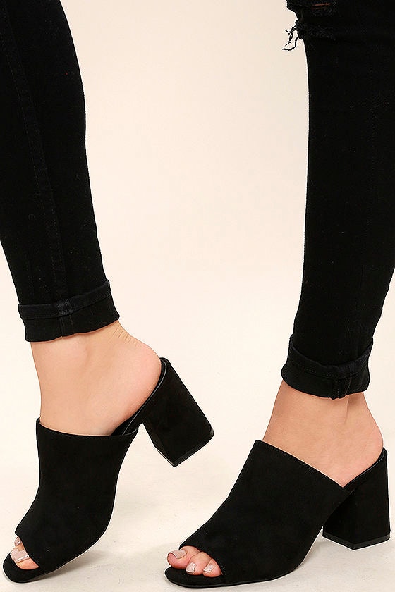 suede mules closed toe