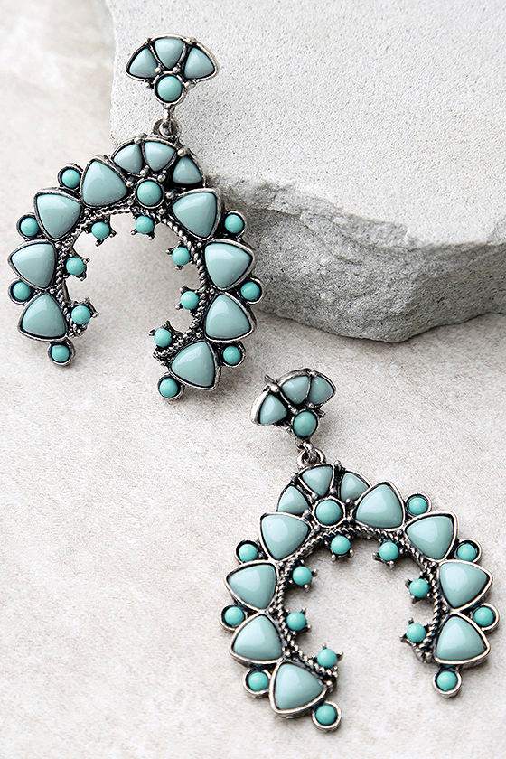 Fun Turquoise Earrings Statement Earrings Blue Earrings 17.00