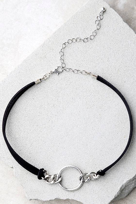 Cool Black and Silver Choker - O-Ring Choker - Vegan Suede Choker - $15 ...