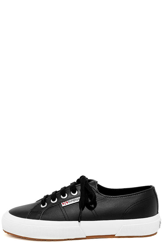 Superga 2750 FGLU Black Leather Sneakers