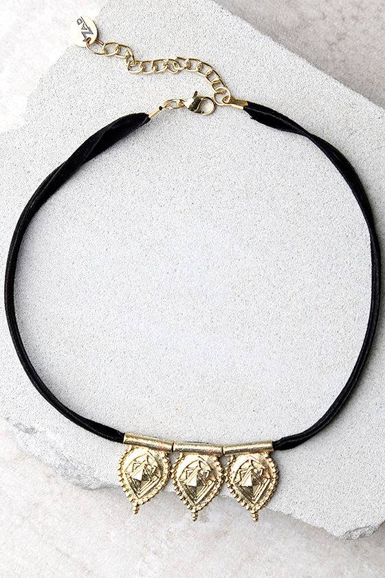 Cool Gold and Black Necklace - Choker Necklace - $19.00 - Lulus