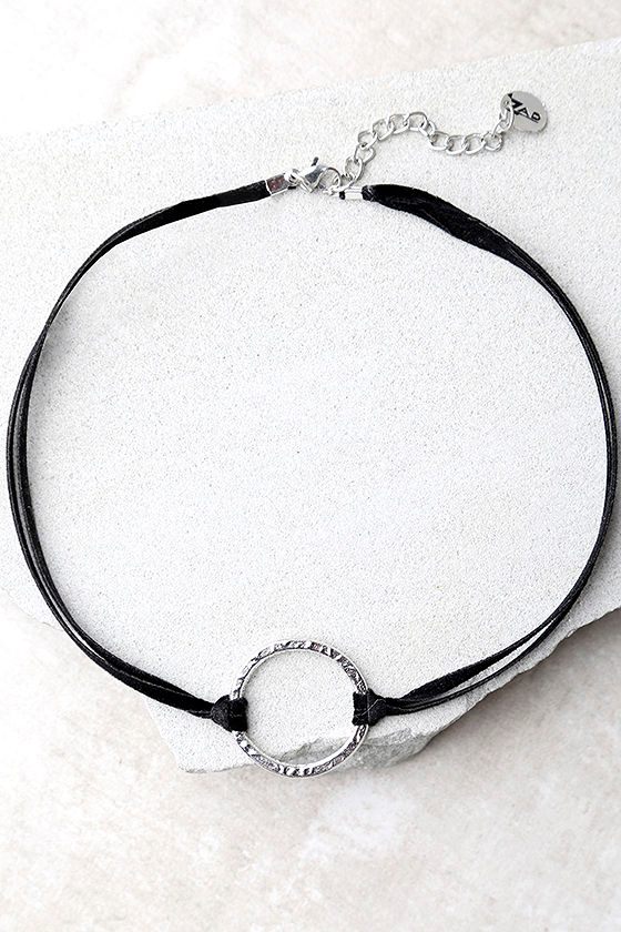 Cool Black and Silver Choker - Vegan Suede Choker - O-Ring Choker - $14 ...