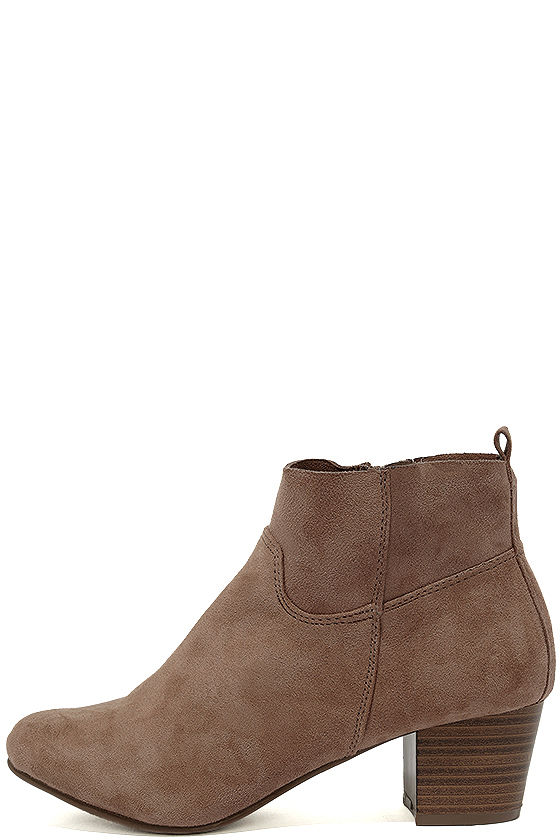 suede taupe booties