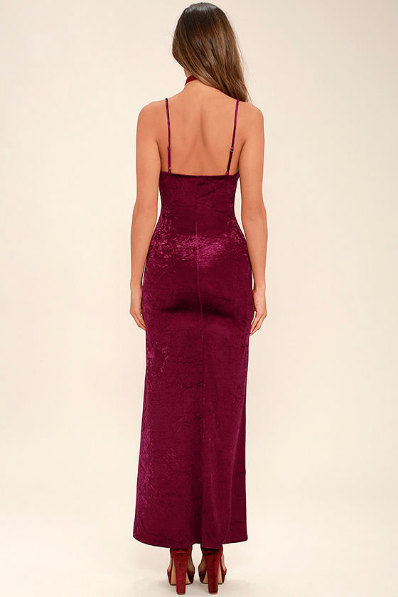 Burgundy Verity Velvet Maxi Gown