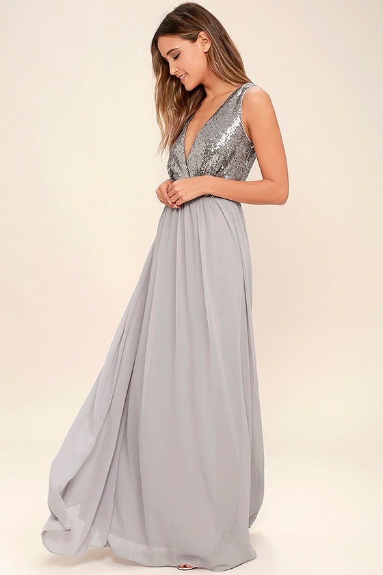 champagne sequin maxi dress