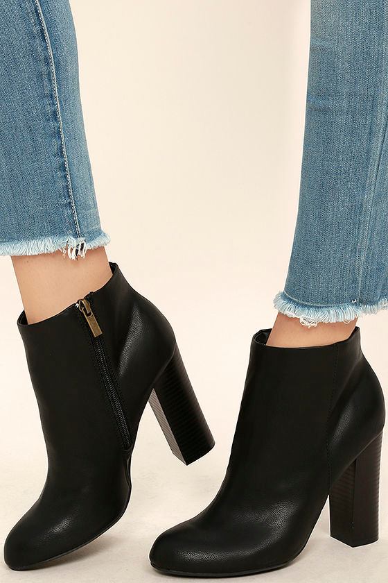 Molly Black High Heel Ankle Booties 1