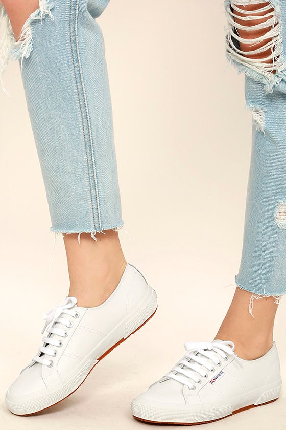 superga white sneakers leather