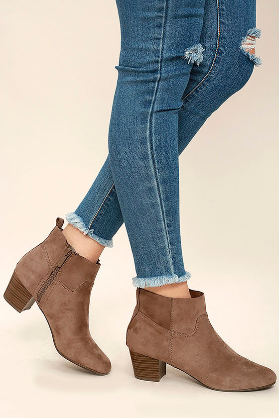 taupe booties women's