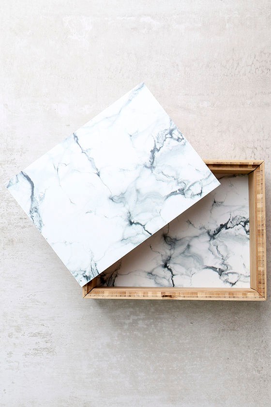 DENY Designs Marble Print Jewelry Box 1