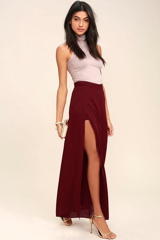 Chic Wine Red Pants WideLeg Pants Palazzo Pants Tulip Pants