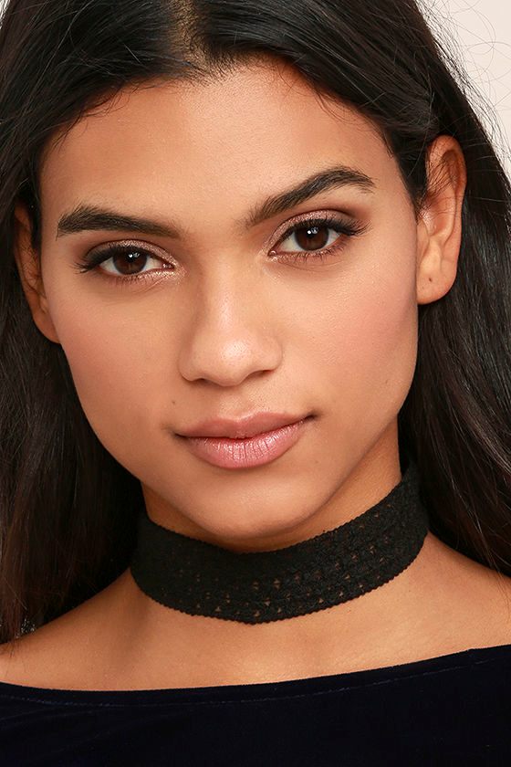 Cute Black Choker - Crochet Choker - Lace Choker Necklace - $13.00