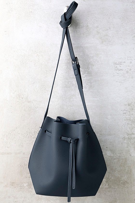 Cool Navy Blue Bag Bucket Bag Drawstring Bag Crossbody Bag 31.00