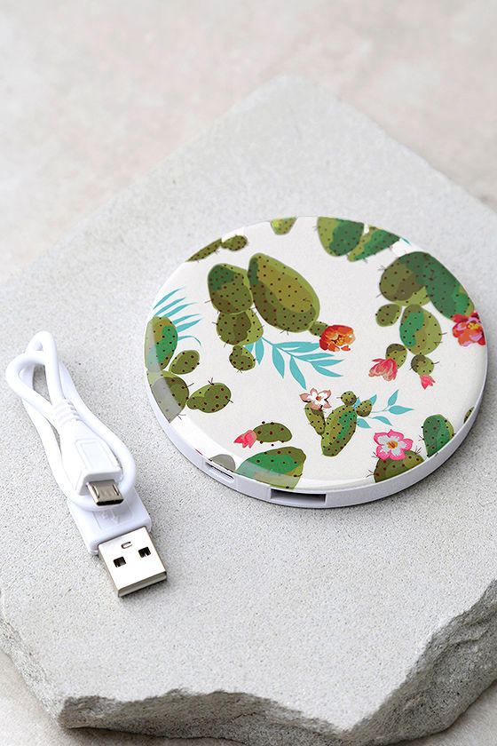 Stay Sharp Cactus Print Phone Power Bank 1