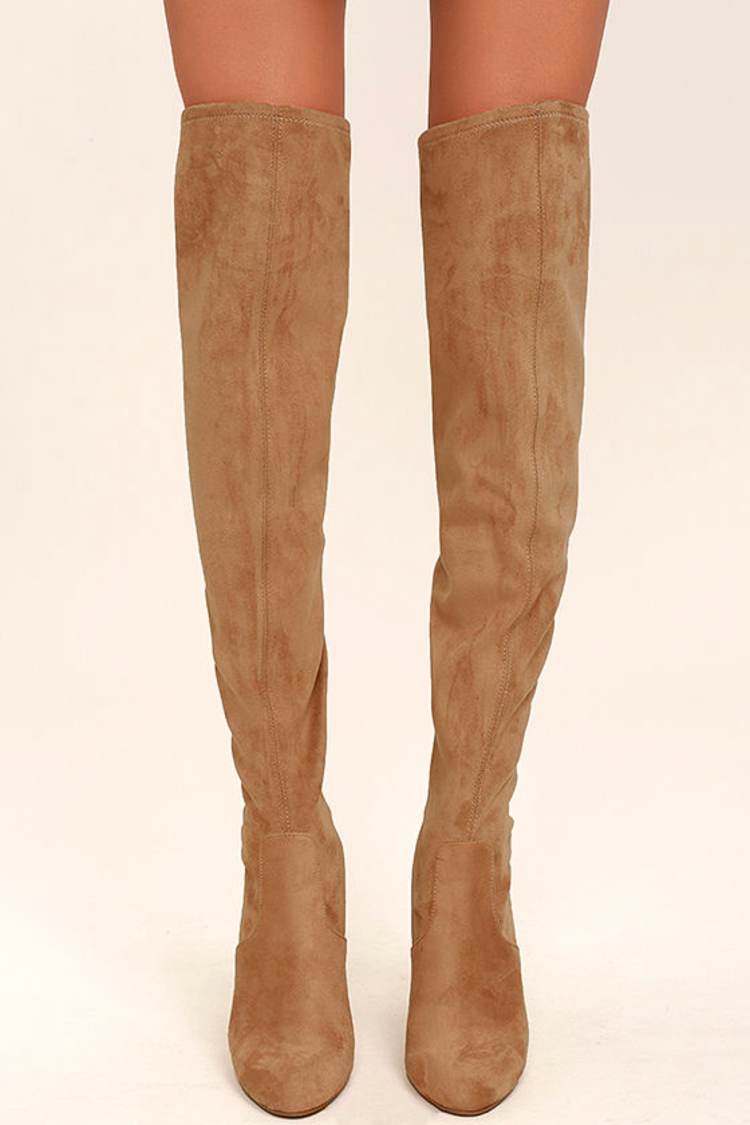 Steve Madden Emotions Tan Faux Suede Over The Knee Boot Steve Madden “Emotions” Over the Knee Boots display picture 1