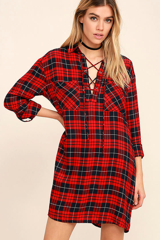 lulus plaid dress