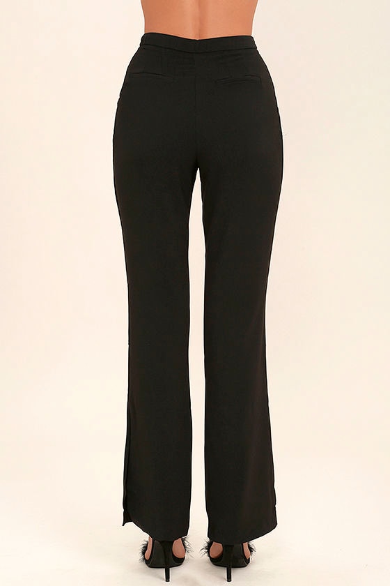 Chic Black Pants - Wide-Leg Pants - Slit Pants - Trouser Pants - $48.00