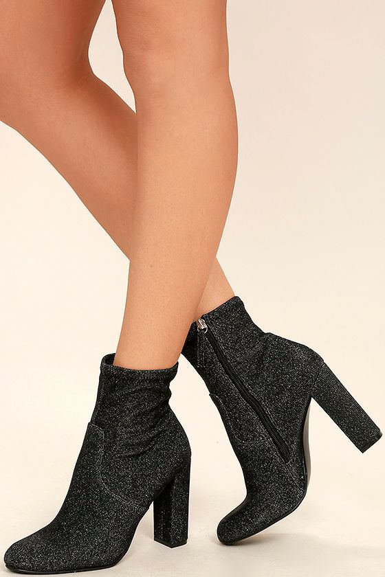 Steve Madden Edit Metallic Booties High Heel Boots MidCalf Booties 89.00 Lulus