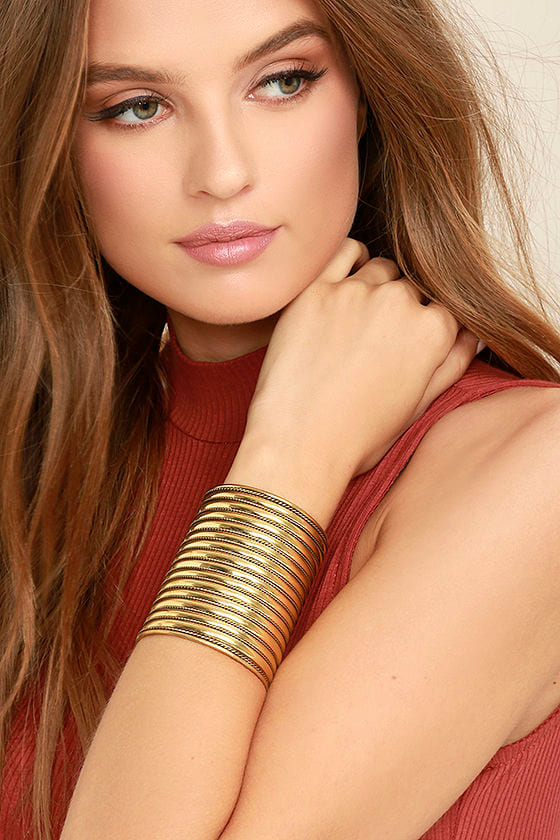 A Place In This World Gold Cuff Bracelet