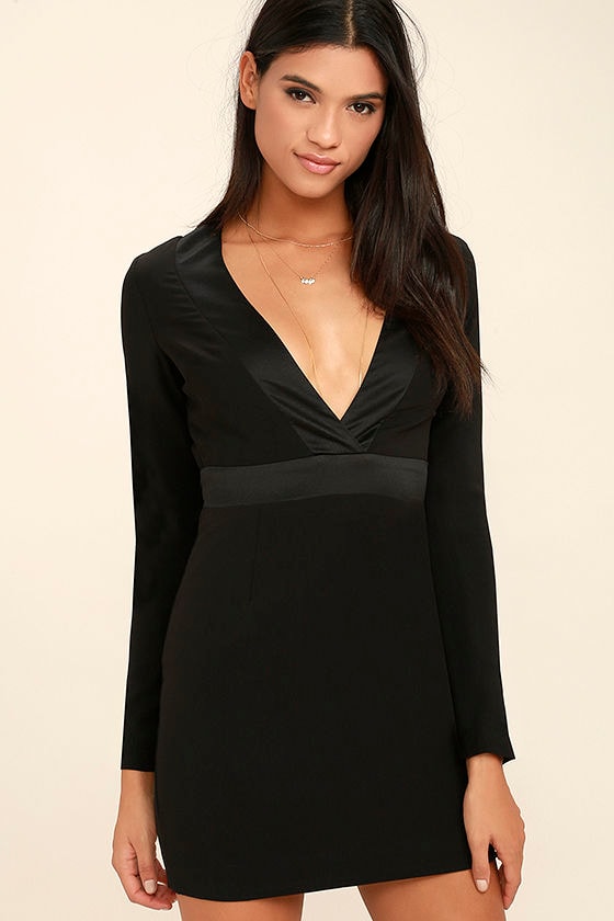 Chic Black Dress - Long Sleeve Dress - Sheath Dress - $59.00 - Lulus
